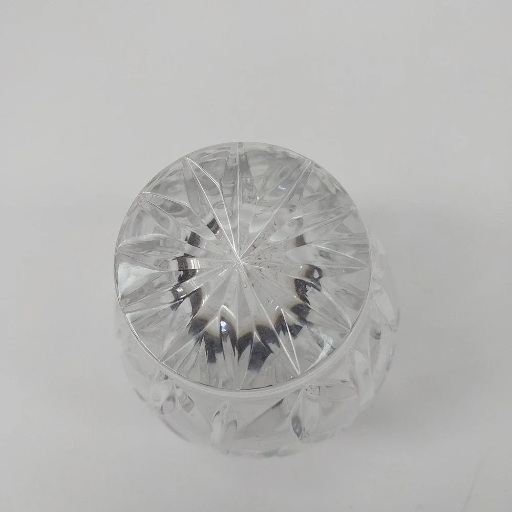 Vintage 24% Lead Crystal Vase - Cut Leaf Design Fluted Rim Star Bottom Poland